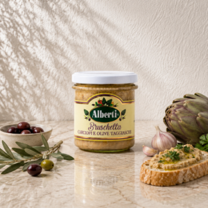 Bruschetta de Alcachofas y Aceitunas Taggiasche Alberti 180 g | Paté Gourmet Italiano